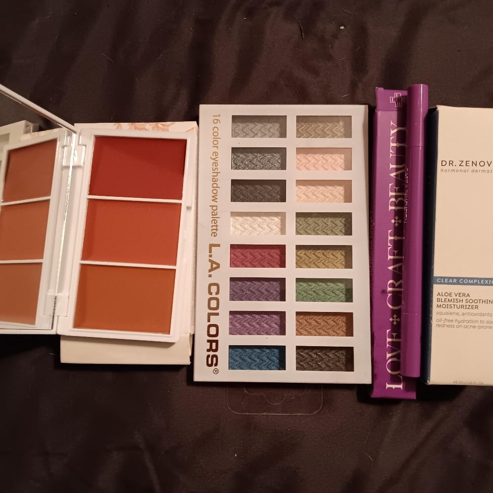 New makeup moisturizer, eye liner, blush, eye shadow